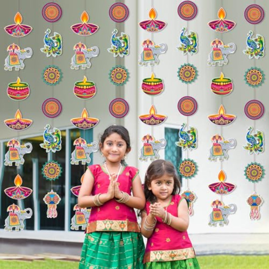 8 Pcs Happy Diwali Hanging Dec - Lighting Decoration For Diwali review and price
